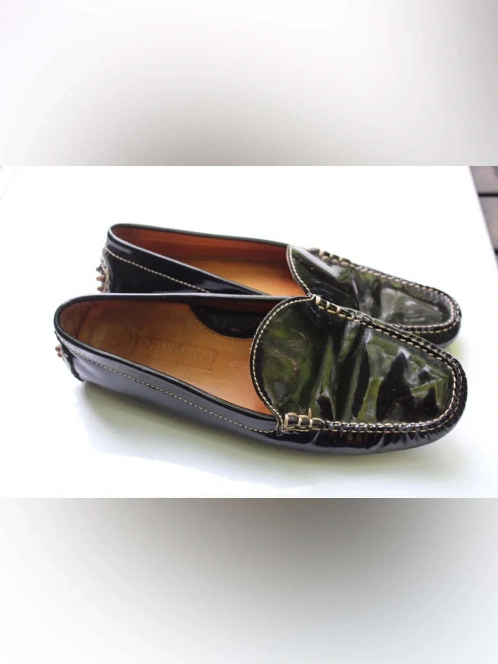 Lands’ end patent loafers